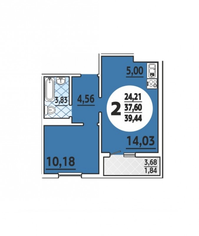 Планировка квартиры 2-комнатная