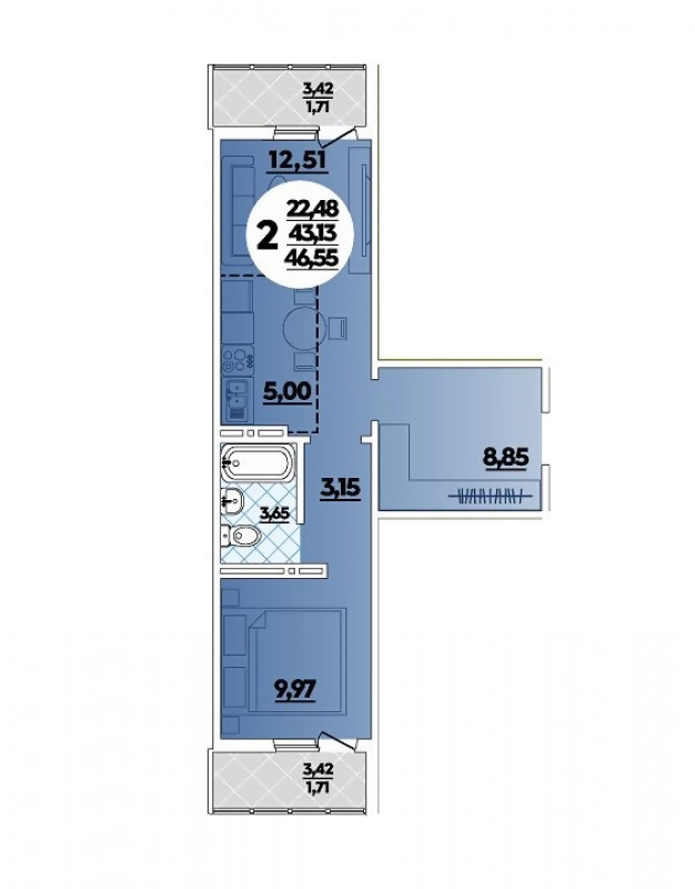 Планировка квартиры 2-комнатная